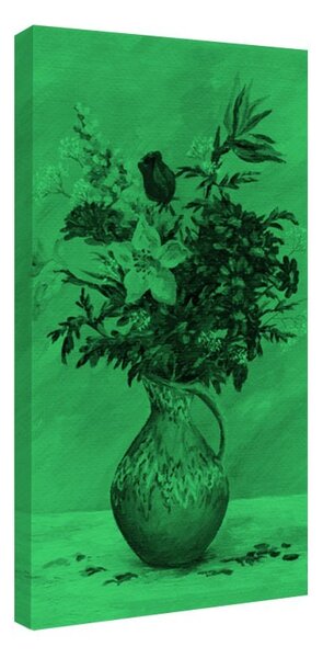 Tablou fosforescent Flori galbene si rosii in ulcior