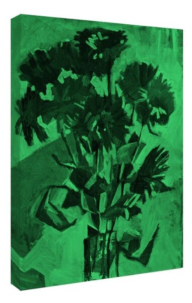 Tablou fosforescent Flori rosii pictate in ulei