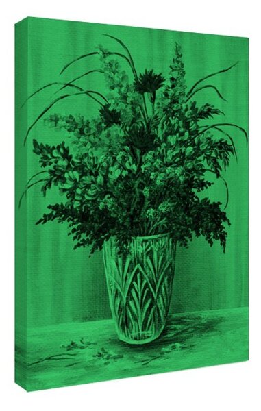 Tablou fosforescent Buchet in vaza de cristal
