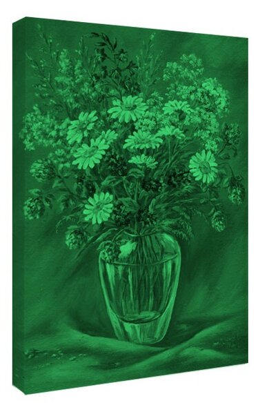 Tablou fosforescent﻿ Vaza de sticla cu flori