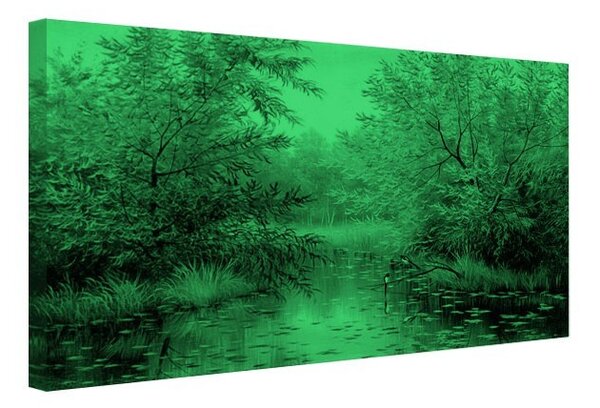 Tablou fosforescent Lacul din padure