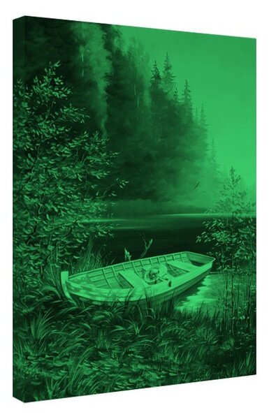 Tablou fosforescent Barca pe lac