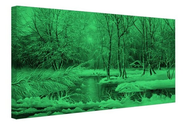 Tablou fosforescent Iarna pe lac