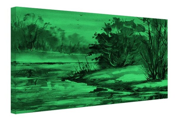 Tablou fosforescent Toamna pe malul apei
