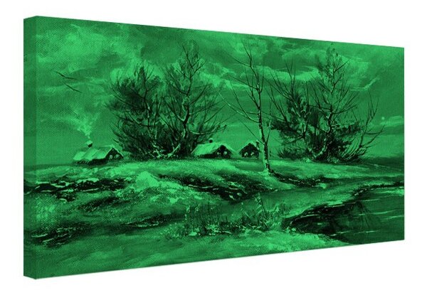 Tablou fosforescent Vecini cu iarna