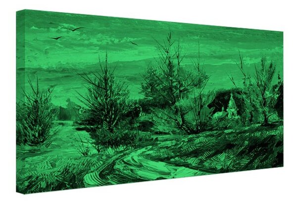 Tablou fosforescent Drum de iarna spre padure