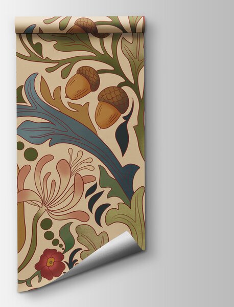 Fototapet Model floral colorat pe un fundal bej, Fototapet designer, Fototapet populare, t01107v1 - Tapeko.ro