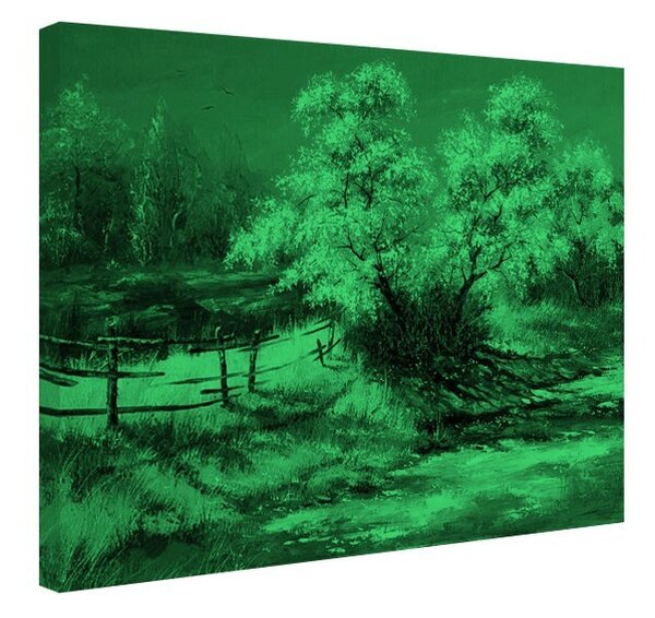 Tablou fosforescent peisaj Copac inflorit