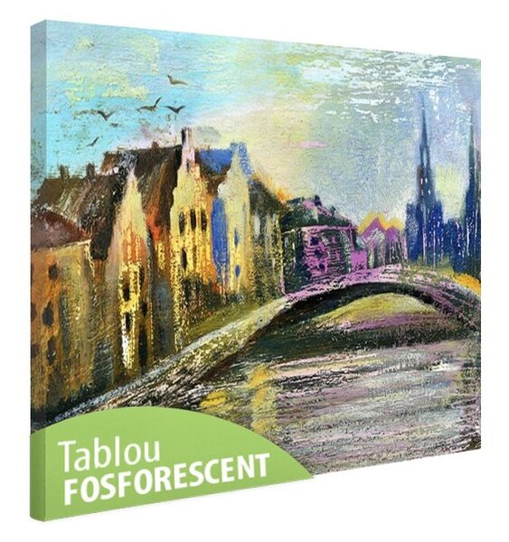 Tablou fosforescent Un pod intr-un oras