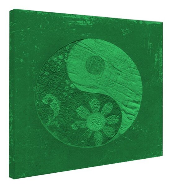 Tablou fosforescent Yin Yang fundal rosu