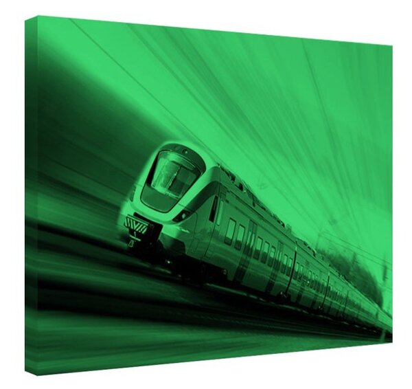 Tablou fosforescent Tren rapid in miscare