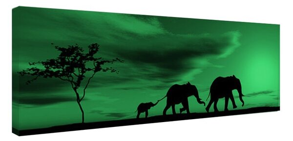 Tablou fosforescent Familie de elefanti