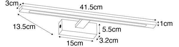 Lampă de perete din oțel 41,5 cm cu LED inclus IP44 - Jerre
