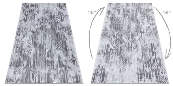 Covor MEFE modern B402 - structural două niveluri de lână gri inchis