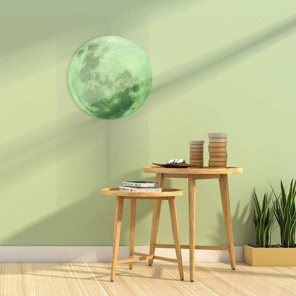 Sticker fosforescent model Luna, vinil, lumineaza intens, accesoriu decorativ