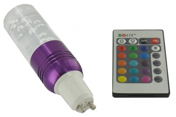 Bec decorativ Crystal, LED RGB 3W, control telecomanda, soclu GU10/E27