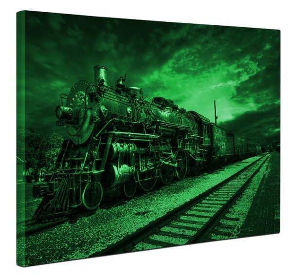 Tablou canvas fosforescent Fantastic Train, 60x40 cm