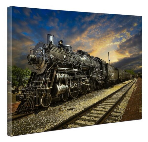 Tablou canvas fosforescent Fantastic Train, 60x40 cm