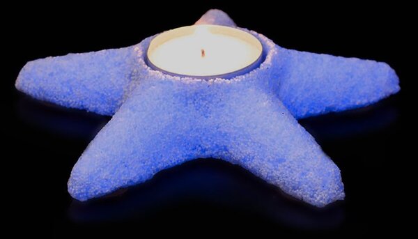 Suport lumanare luminescent, mini steluta, acryl, diametru 4 cm