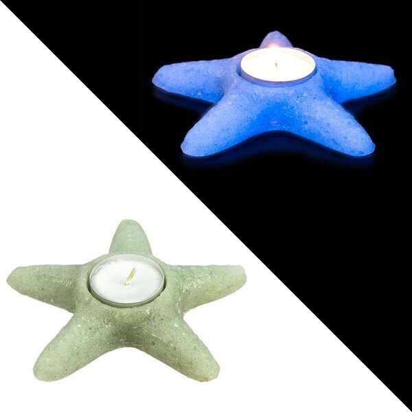 Suport lumanare luminescent, mini steluta, acryl, diametru 4 cm
