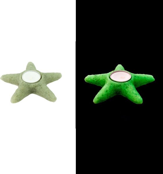 Suport lumanare luminescent, mini steluta, acryl, diametru 4 cm