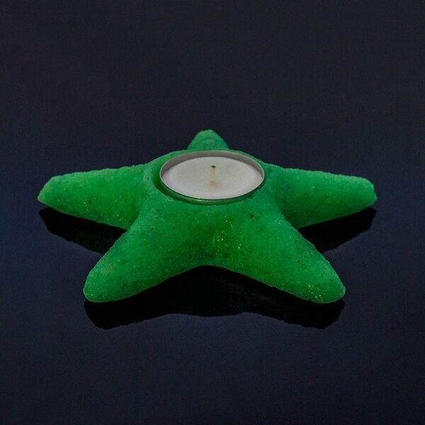 Suport lumanare luminescent, mini steluta, acryl, diametru 4 cm