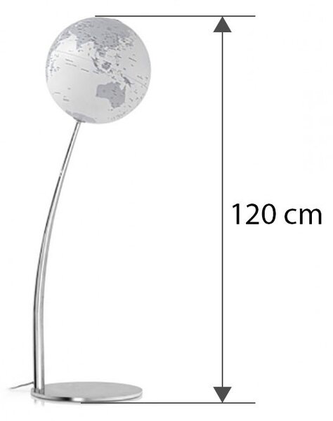 Glob pamantesc iluminat Stem Reflection, 30 cm, alb si gri