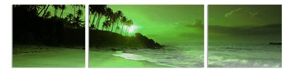 Set tablou fosforescent Tropical Sunset, 3 piese, canvas