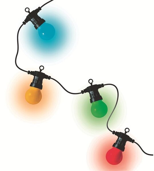 Ghirlanda multicolora cu LED-uri, exterior, 30 globuri, 14.5 m, Home