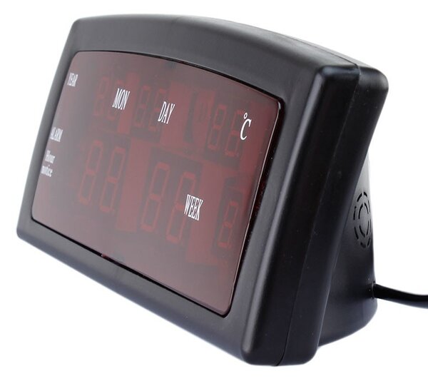 Ceas birou afisaj LED rosu, calendar, alarma, format AM/PM, Caixing