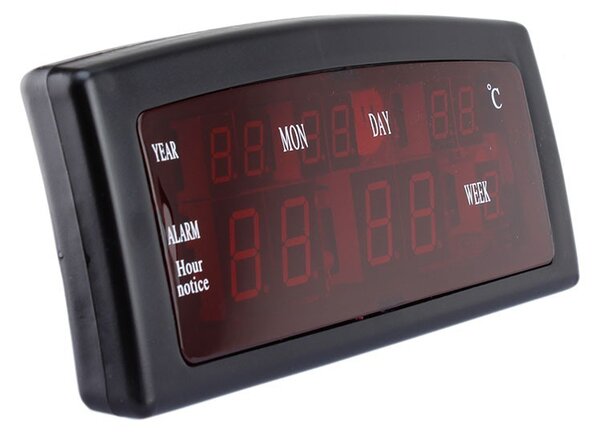 Ceas birou afisaj LED rosu, calendar, alarma, format AM/PM, Caixing