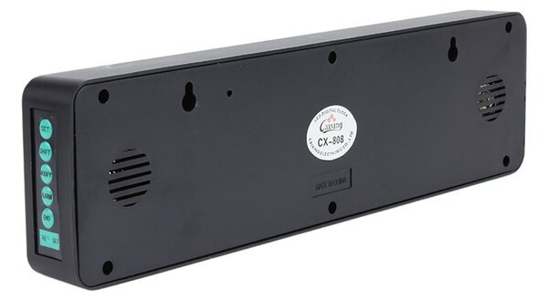 Ceas digital de perete, afisaj LED, AM/PM, data, termometru, Caixing