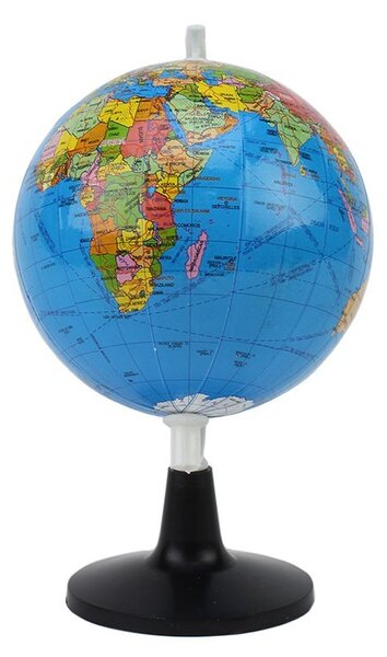 Mini glob geografic harta politica, meridian ABS, diametru 10.6cm