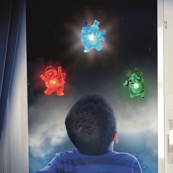Decoratiune fereastra Mos Craciun, LED colorat, autoadeziva, Home