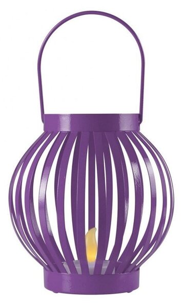 Felinar cu candela LED, efect flacara, 12x11 cm, metal, interior