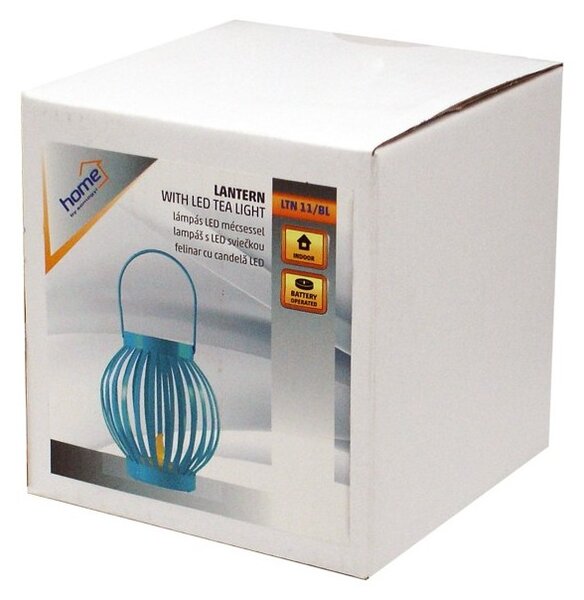 Felinar cu candela LED, efect flacara, 12x11 cm, metal, interior