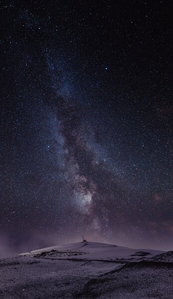Fotografie de artă Astrophotography picture of St Lary landscape with milky way on the night sky., Javier Pardina, (22.5 x 40 cm)