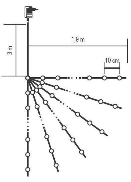 Ghirlanda micro LED-uri alb cald, cablu alama, interior/exterior