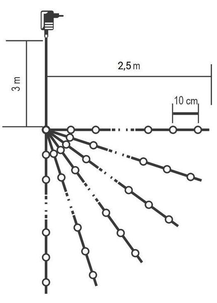 Ghirlanda micro LED-uri alb cald, cablu alama, interior/exterior