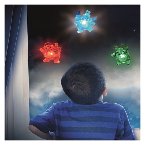 Decoratiune fereastra Om de zapada, LED multicolor, 9 cm, ventuza, Home