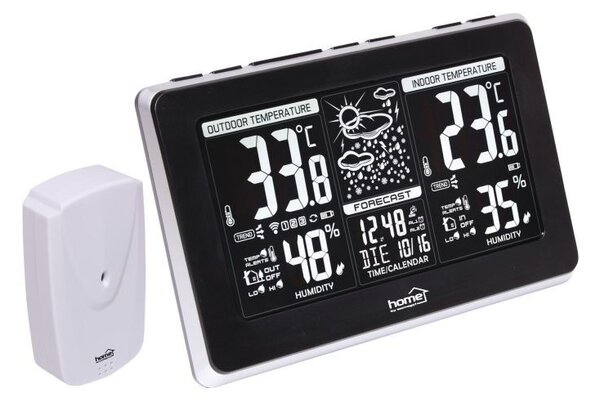 Statie meteo cu emitator extern, afisaj LCD, ceas calendar, interior/exterior