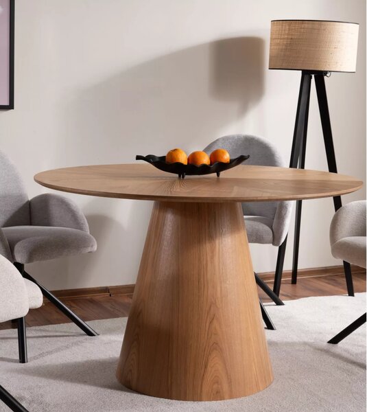 Masa rotunda de dining ANGEL 120x120 cm, decor stejar