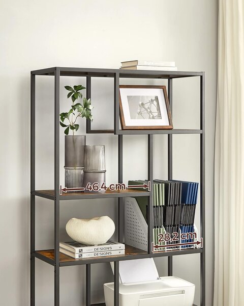 Biblioteca de design TAYLOR 180x80 cm, maro rustic