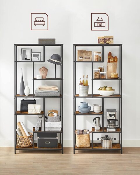 Biblioteca de design TAYLOR 180x80 cm, maro rustic
