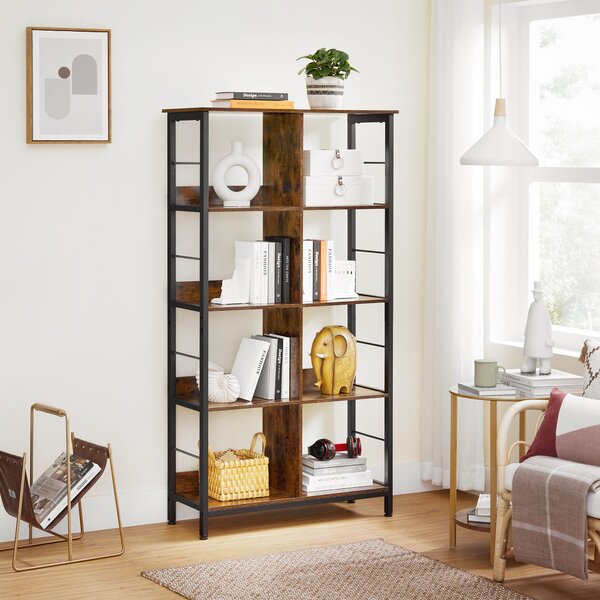 Biblioteca TAYLOR 5 rafturi 149x80 cm, rustic maro