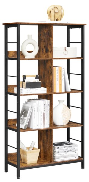 Biblioteca TAYLOR 5 rafturi 149x80 cm, rustic maro