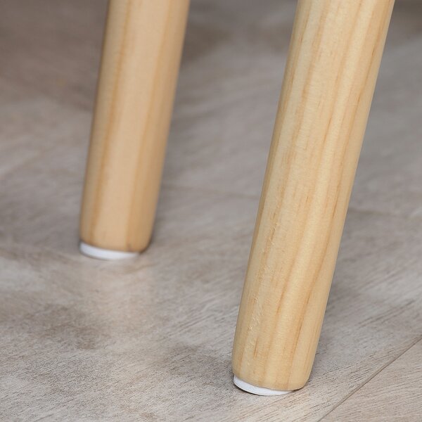 Set de 2 masute laterale HOMCOM moderne, mese cuib triunghiulare din MDF si Lemn de Pin 59.5x39.5x45cm Alb, Natural | Aosom Romania