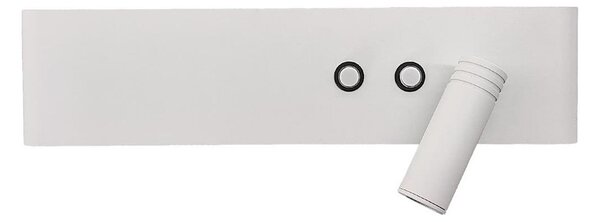 Aplica LED de perete RESORT, LED/10W/230V + LED/3W, albă, dreaptă