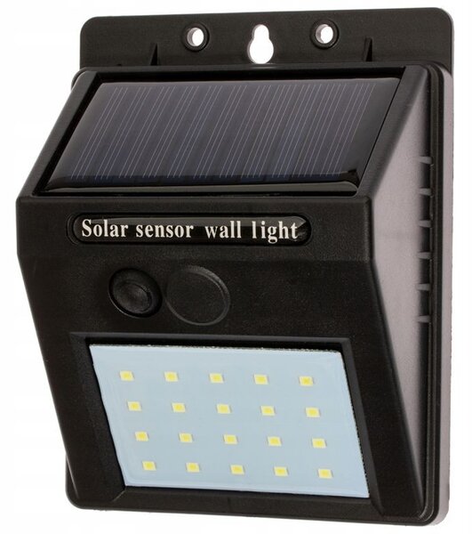 Aplica 20 LED-uri SMD 3W, incarcare solara, flux luminos 200lm, 1200mAh, alb rece