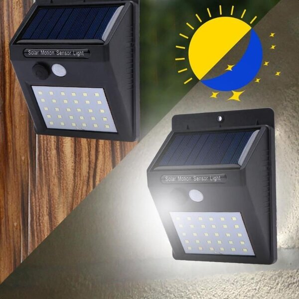 Aplica 20 LED-uri SMD 3W, incarcare solara, flux luminos 200lm, 1200mAh, alb rece